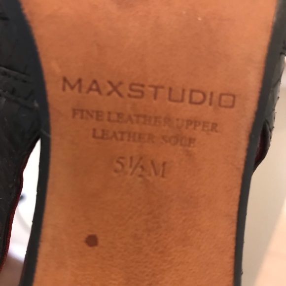 Max Studio Black Alligator Slingback Heels - Picture 7 of 8